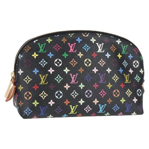 LOUIS VUITTON Multicolor Pochette Cosmetic Pouch Black - Picture 1 of 14